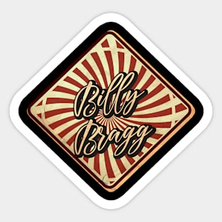 Billy Bragg vintage design on top Sticker